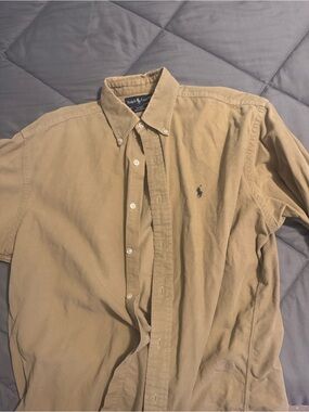 Ralph Lauren Tan Short Sleeve Button-Down Shirt